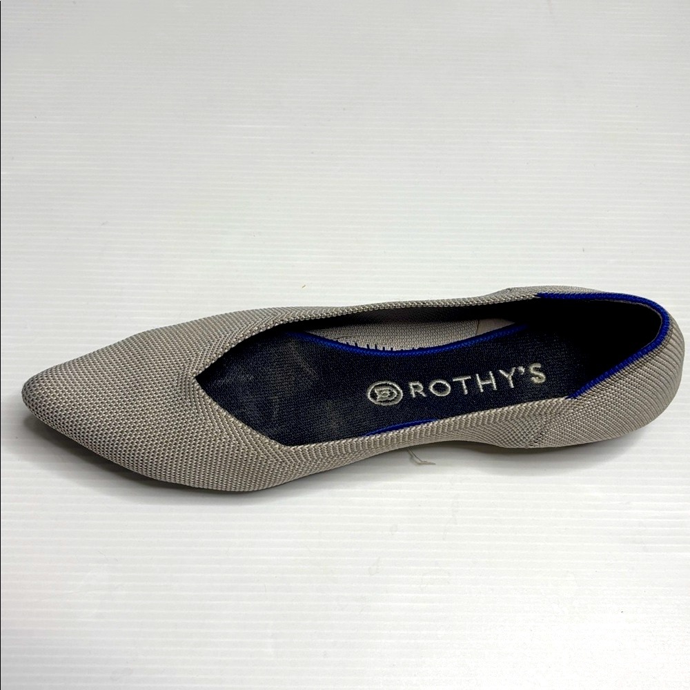 Rothy's Flax Birdseye Gray and Blue Pointed Toe Flats - Picture 7 of 10